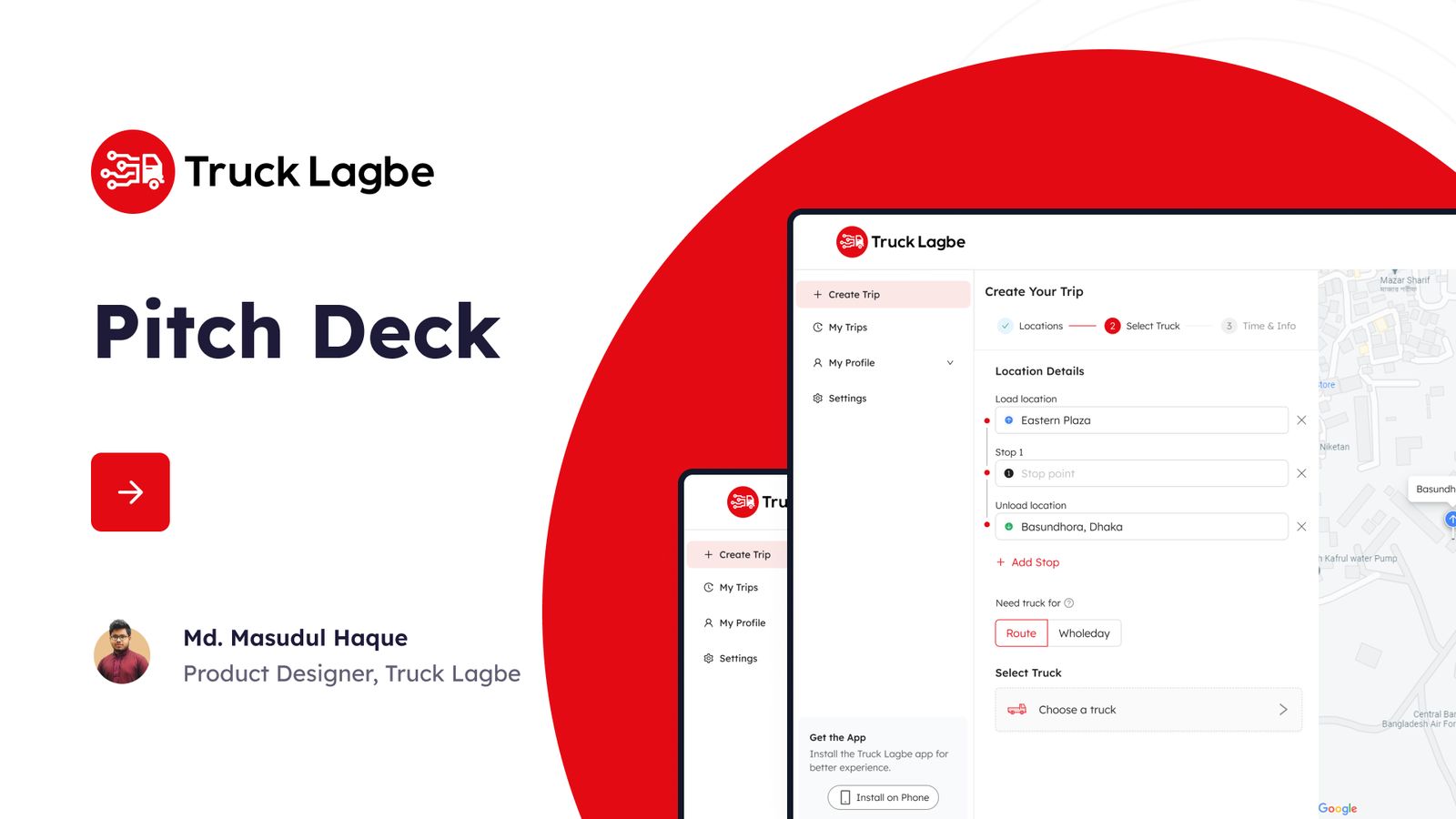 My Pitch Deck for Truck Lagbe’s Truck Hiring Web Platform